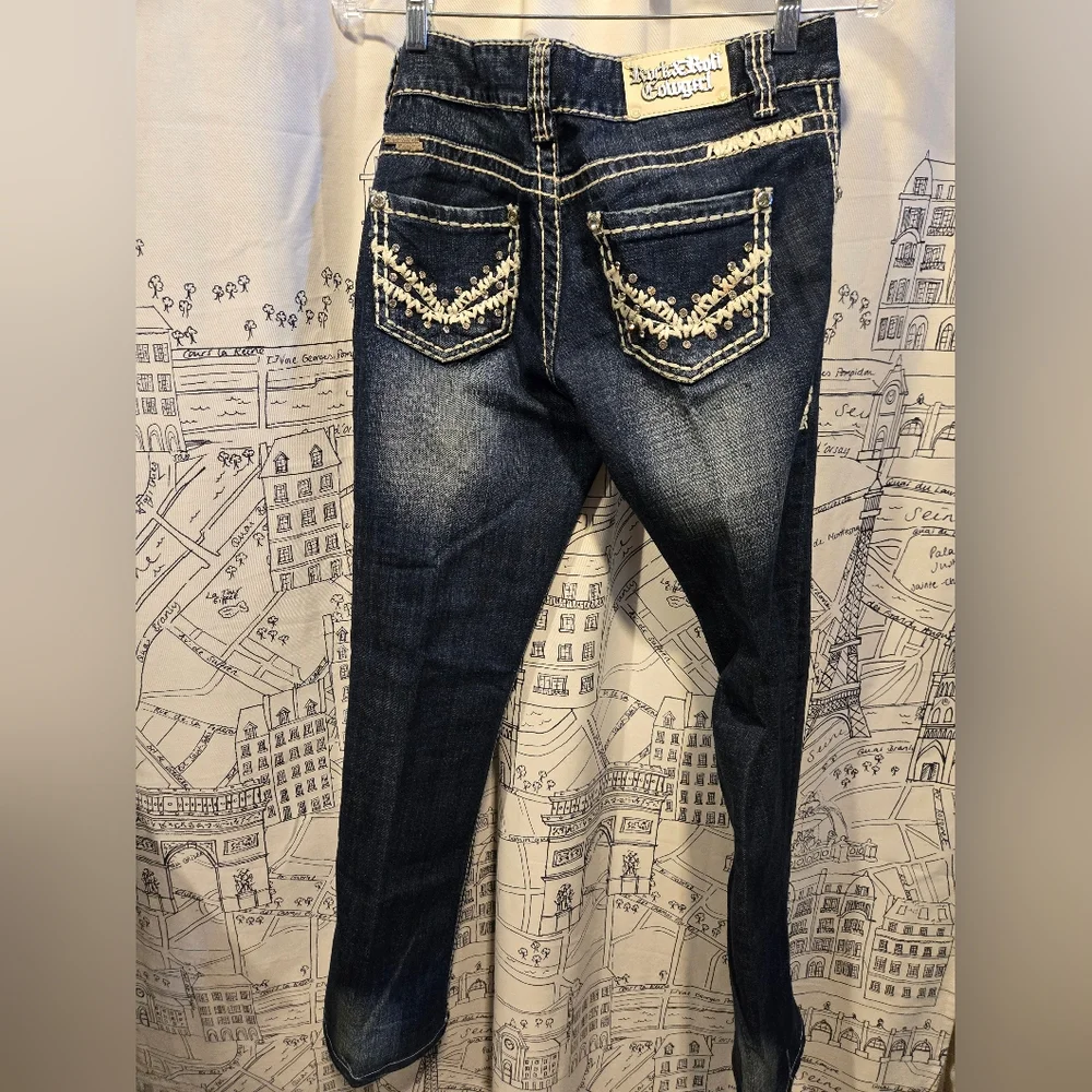 NWOT Women's Rock And Roll Cowgirl Low Rise Wide Leg Jeans Size 27x34 - Picture 10 of 14